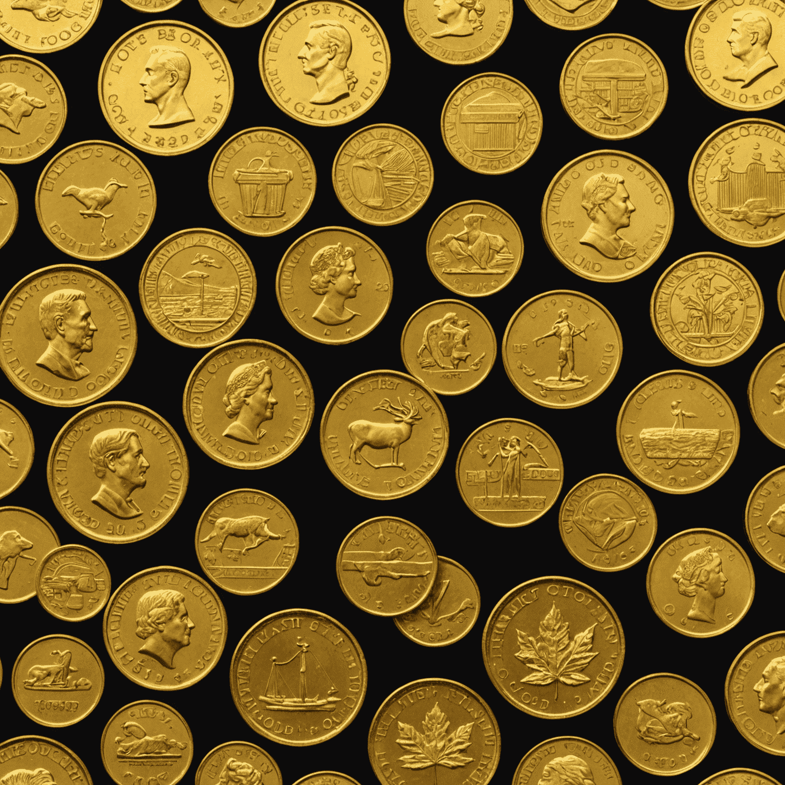 A collection of gold coins and bars, representing the investment opportunities offered by Gold Coin Pros