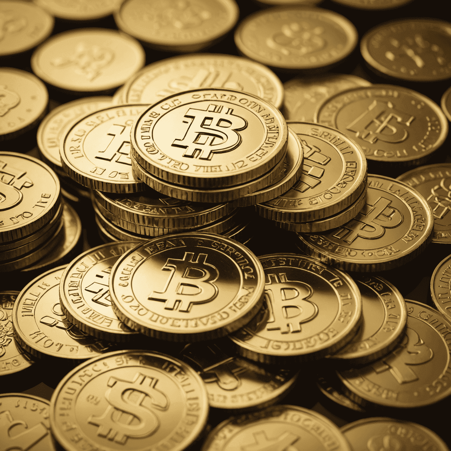 Close-up of a stack of shiny gold coins, symbolizing wealth and financial security